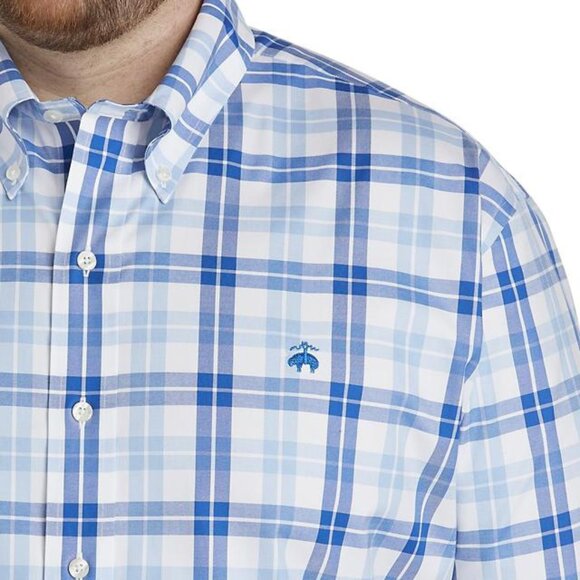 Unique "The Good Doctor"!! Brooks Brothers Checkered Dress Shirt Blue, Small - Picture 1 of 9
